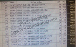 Apple iPad minin vuotaneet mallisto- ja hintatiedot. Flo's Webblog