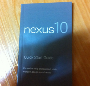 Nexus 10:n ohjekirja