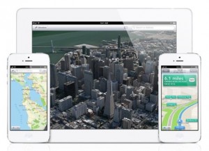 Applen kartat 2012 iPhonessa ja iPadissa.