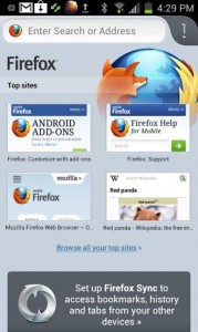 Mozilla Firefox Androidille