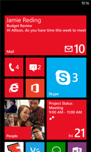 Skype Windows Phonen aloitusnäkymässä.