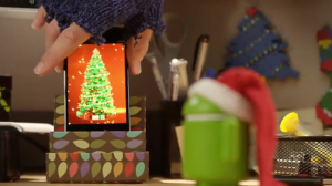 Kuvankaappaus Androidin joulutervehdysvideolta