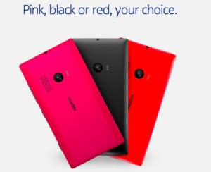Nokia Lumia 505:n eri värivaihtoehdot