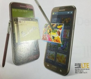 Samsung Galaxy Note uusissa väreissä, punaisena ja ruskeana, lehtimainoksessa