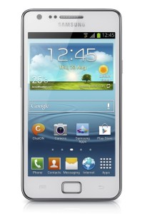 Samsung Galaxy S II Plus valkoisena