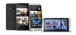 HTC One mustana ja hopeisena