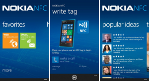 Kuvankaappauksia Nokian NFC Writer -sovelluksesta