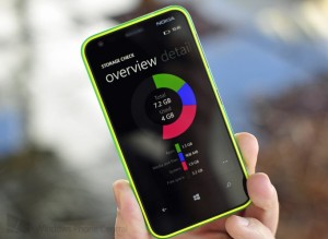 Nokia Lumia 620 ja uusi tallennustilan jakautumisen esitystapa Windows Phone Centralin kuvassa