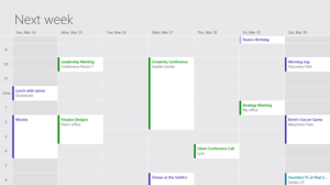 Windows 8:n päivitetty kalenterisovellus