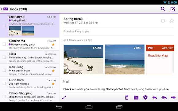 Yahoo! Mailin Android-sovellus on uudistettu.