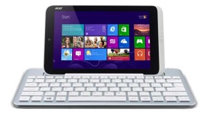 Acer Iconia W3 ja näppäimistölisäosa Minimachines.netin julkaisemassa kuvassa