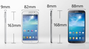 Samsungin Galaxy Megat - vasemmalla 5.8 ja oikealla 6.3