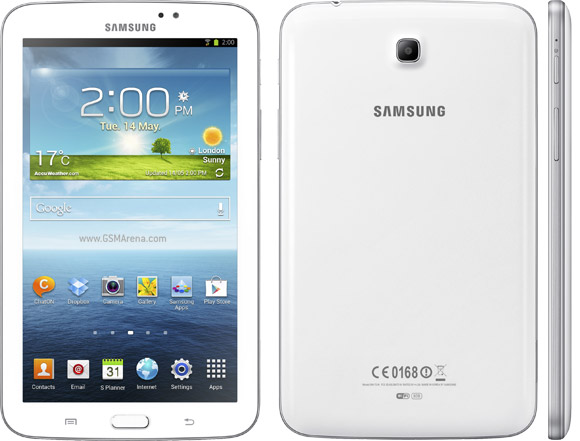 Samsung Galaxy Tab 3 7.0 edestä, takaa ja sivulta