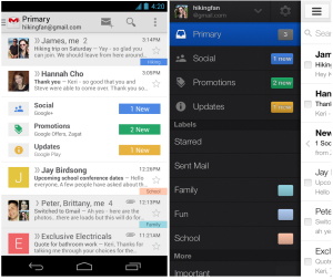 Uudistunut Gmail tabeilla Androidilla ja iOS:llä