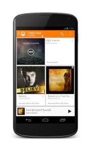 Google Play Music Nexus 4:ssä