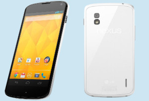 LG Nexus 4 valkoisena
