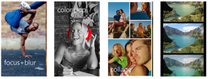 Kuvankaappauksia Nokian Luova Studio / Creative Studio -sovelluksesta