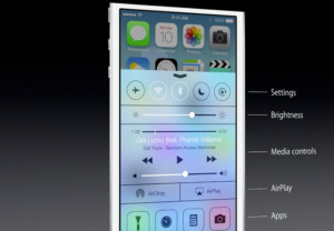 Uuden iOS 7:n uusi Control Center -näkymä
