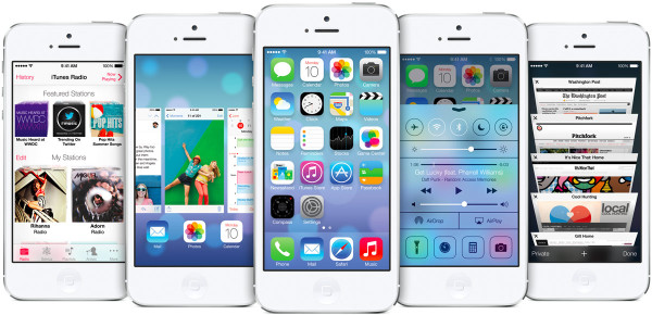 Apple iOS 7:n eri toimintoja