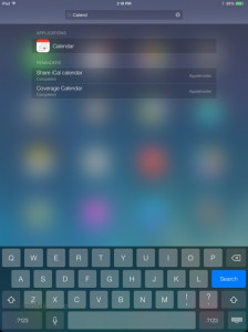 Apple iOS 7:n Spotlight-hakutoiminto iPadissa
