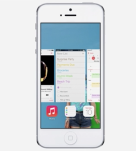 iOS 7:n uusi moniajonäkymä