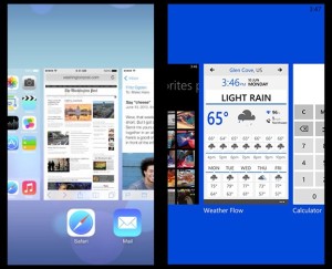 Moniajonäkymä: iOS 7 vs. Windows Phone 8