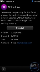 My Nokia Blogin julkaisema kuvankaappaus N9:n ongelmallisen päivityksen tiedoista