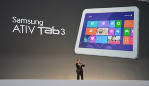 Uusi ATIV Tab 3 Samsungin tilaisuudessa