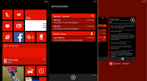 Kuvankaappauksia aiemmin paljastuneesta Windows Phone 8:n kehitysversiosta - esillä muun muassa ilmoituskeskusnäkymä