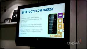 Bluetooth 4.0 -tuki mainittiin Nokian Hong Kongin tilaisuudessa. Blogjackphonen kuva.