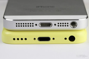 Yllä iPhone 5, alempana väitetty uusi edullisemi iPhone