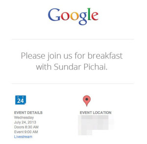Googlen kutsu tilaisuuteen 24. heinäkuuta