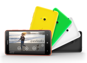 Nokia Lumia 625:n vaihdettavissa olevien kuorten eri värivaihtot @evleaksin vuotamassa lehdistökuvassa