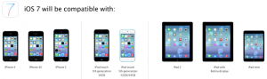 iOS 7 on tulossa moniin Applen laitteisiin