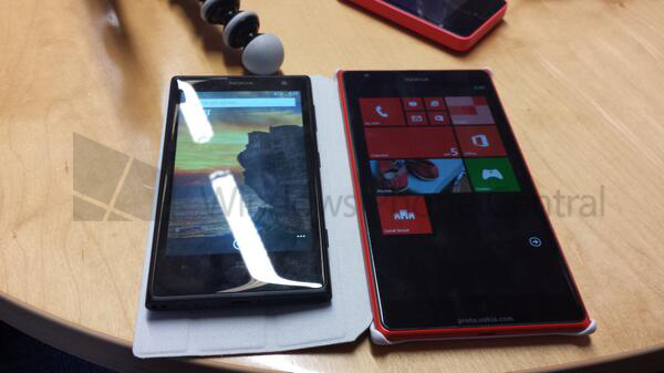 Väitetty suuri Nokia Lumia 1520 Windows Phone Centralin vuotokuvassa toisen Lumian rinnalla