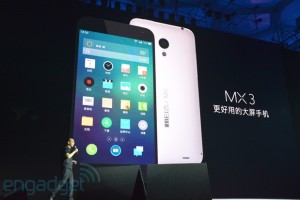 Meizu MX3 julkistustilaisuudessa Engadgetin kuvassa
