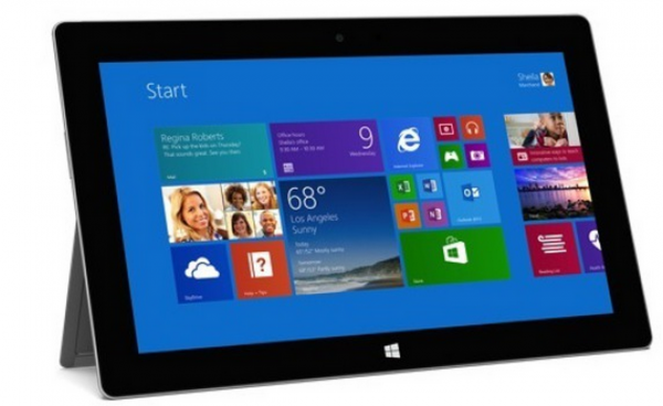 Microsoft Surface 2 edestä