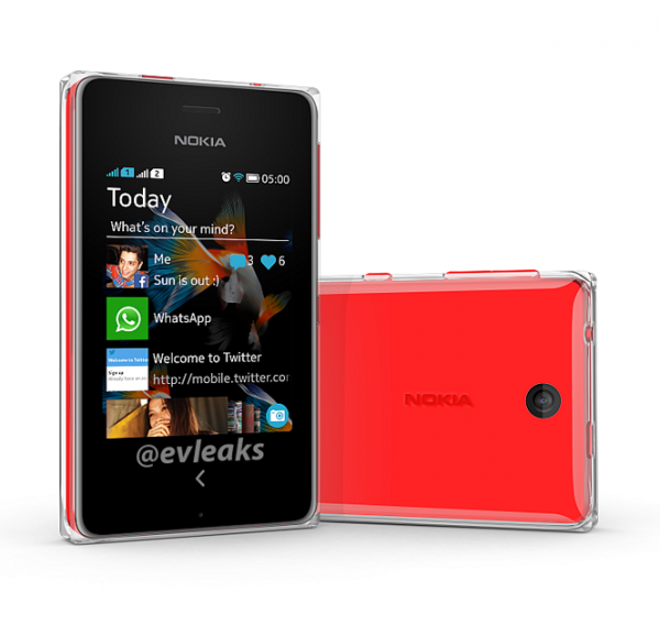 Nokia Asha 500 @evleaksin julkaisemassa kuvassa