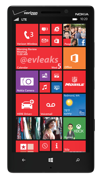 Nokia Lumia 929 @evleaksin julkaisemassa kuvassa
