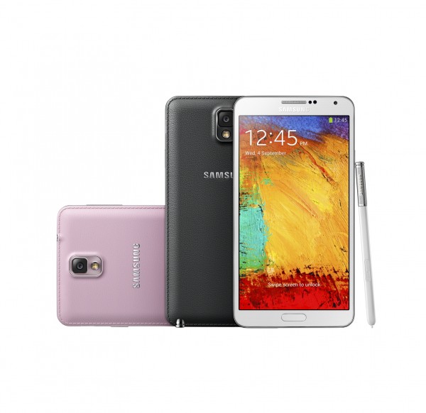 Samsung Galaxy Note 3 eri värivaihtoehtoina