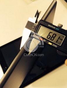 Uuden iPad minin paksuus väitetysti kokeilussa CTechCN:n kuvassa
