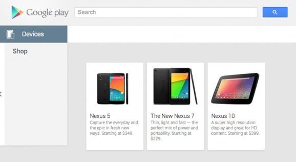 Nexus 5 Google Play -kaupan valikoimissa