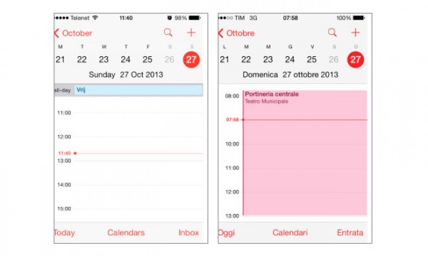 iOS 7:n kalenterissa kellojen siirto heitti ajasta kertovat viivat väärään kohtaan ainakin osalla käyttäjistä