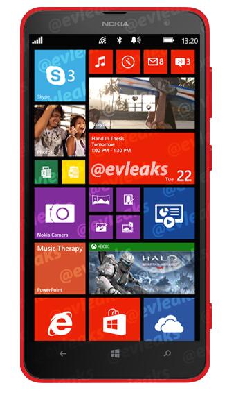 Nokia Lumia 1320 @evleaksin vuotamassa lehdistökuvassa