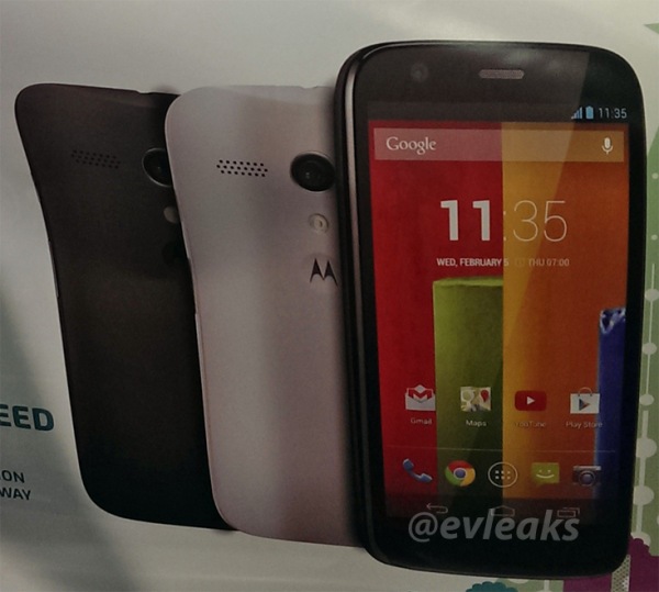 Motorola Moto G @evleaksin vuotokuvassa