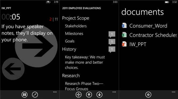 Office Remote -sovellus Windows Phonessa