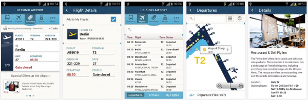 Helsinki Airport -sovellus Android-versiona
