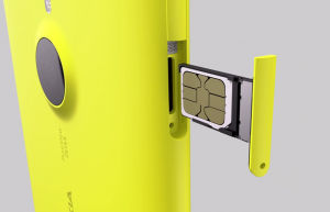 Lumia 1520:n nano-SIM-korttipaikka