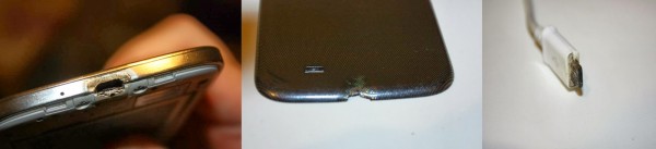Kuvia savunneesta Galaxy S4:stä ja sen laturista