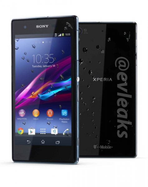 @evleaksin julkaisema vuotokuva Sony Xperia Z1s -puhelimesta